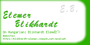 elemer blikhardt business card